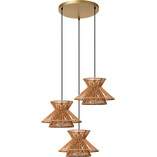 Lampa Wisząca Boho Tasman III | Lucide - Brązowa, Papierowa