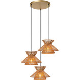 Lampa Wisząca Boho Tasman III | Lucide - Brązowa, Papierowa