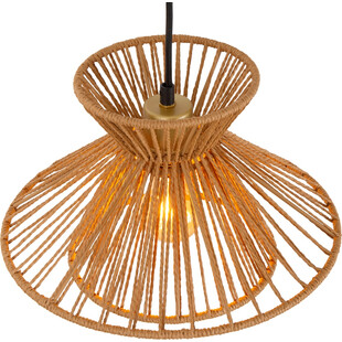 Lampa Wisząca Boho Tasman III | Lucide - Brązowa, Papierowa