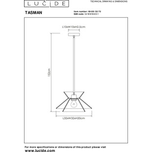 Lampa wisząca boho Tasman 32cm Lucide