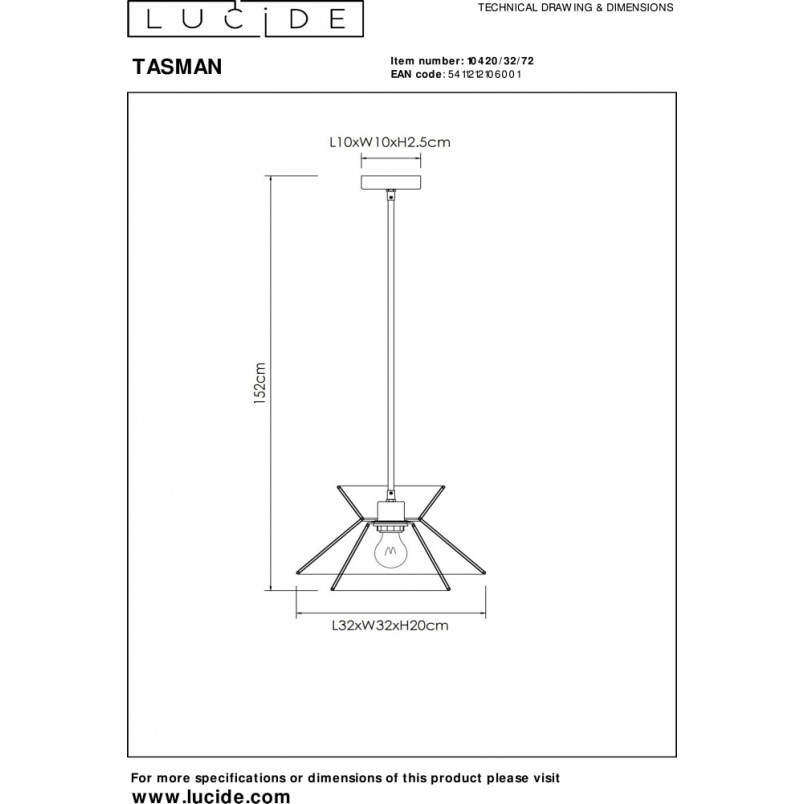 Lampa wisząca boho Tasman 32cm Lucide