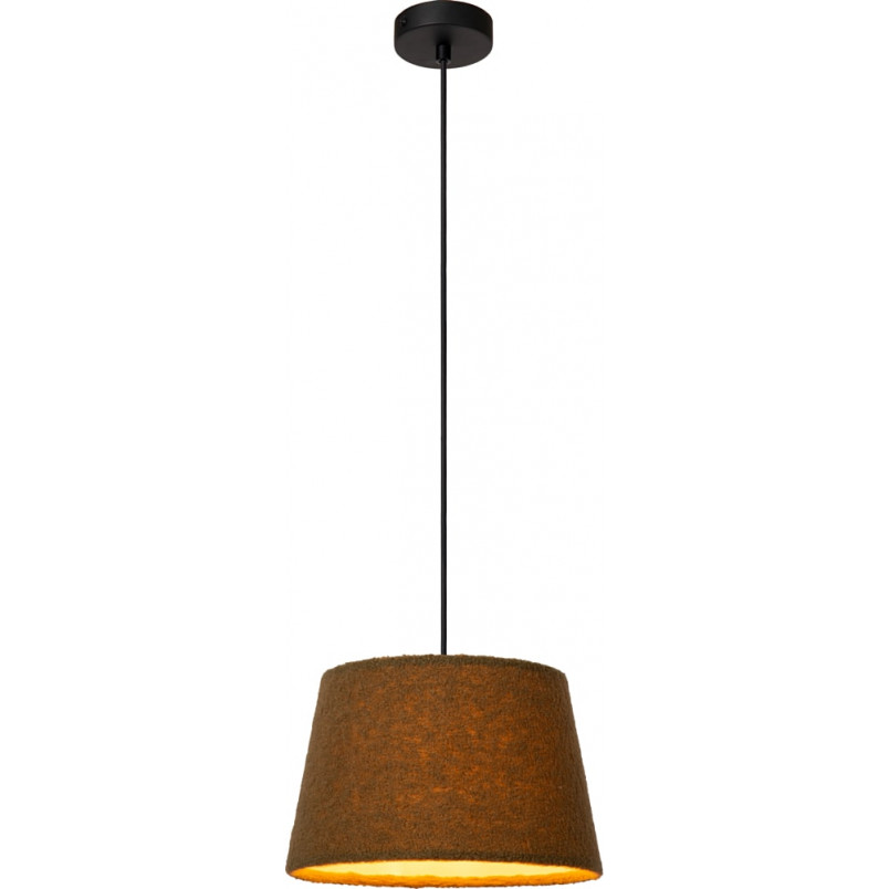 Lampa wisząca zielona Woolly Lucide | E27, regulowana wysokość