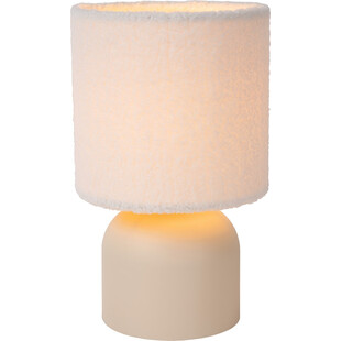 Lampa stołowa z wełnianym kloszem Woolly kremowa Lucide