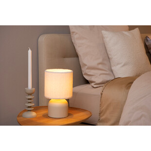 Lampa stołowa Woolly kremowa Lucide | Elegancki design