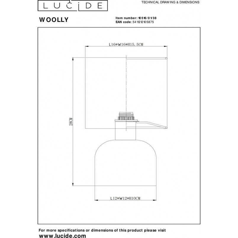 Lampa stołowa Woolly kremowa Lucide | Elegancki design