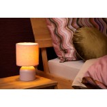 Lampa stołowa z wełnianym kloszem Woolly różowa Lucide