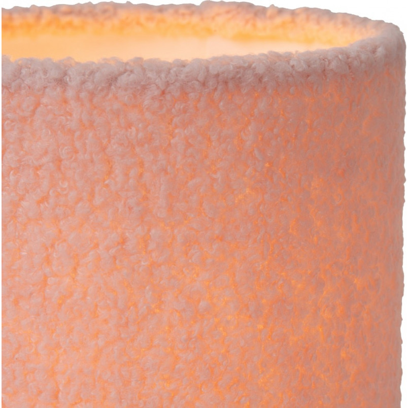 Lampa stołowa z wełnianym kloszem Woolly różowa Lucide