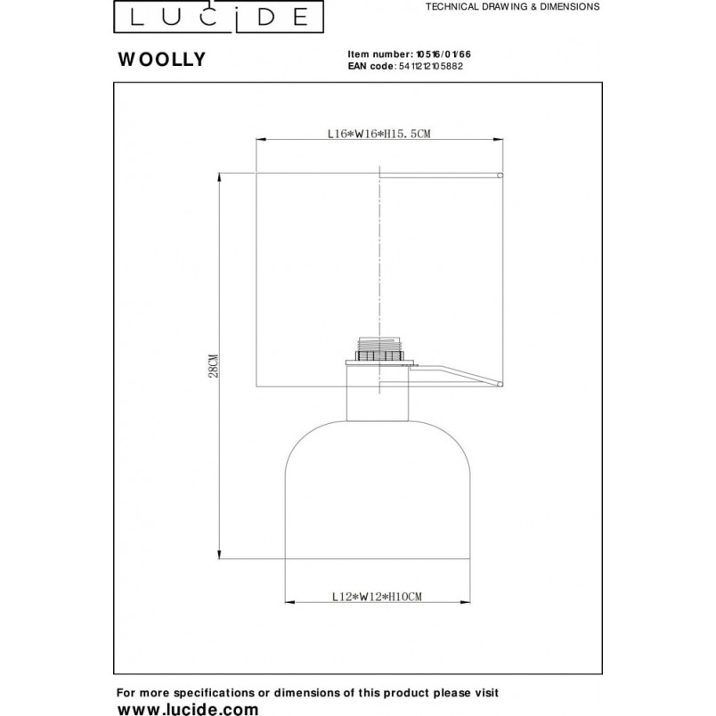 Lampa stołowa z wełnianym kloszem Woolly różowa Lucide