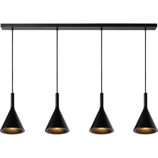 Lampa Wisząca Betonowa Gipsy | Lucide | 120cm | Czarna