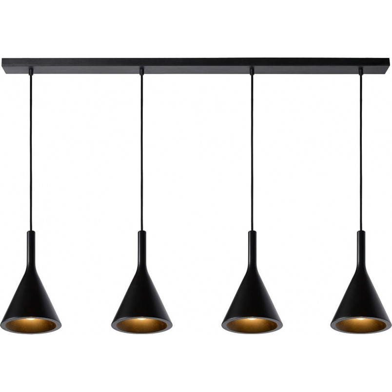 Lampa Wisząca Betonowa Gipsy | Lucide | 120cm | Czarna