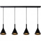Lampa Wisząca Betonowa Gipsy | Lucide | 120cm | Czarna