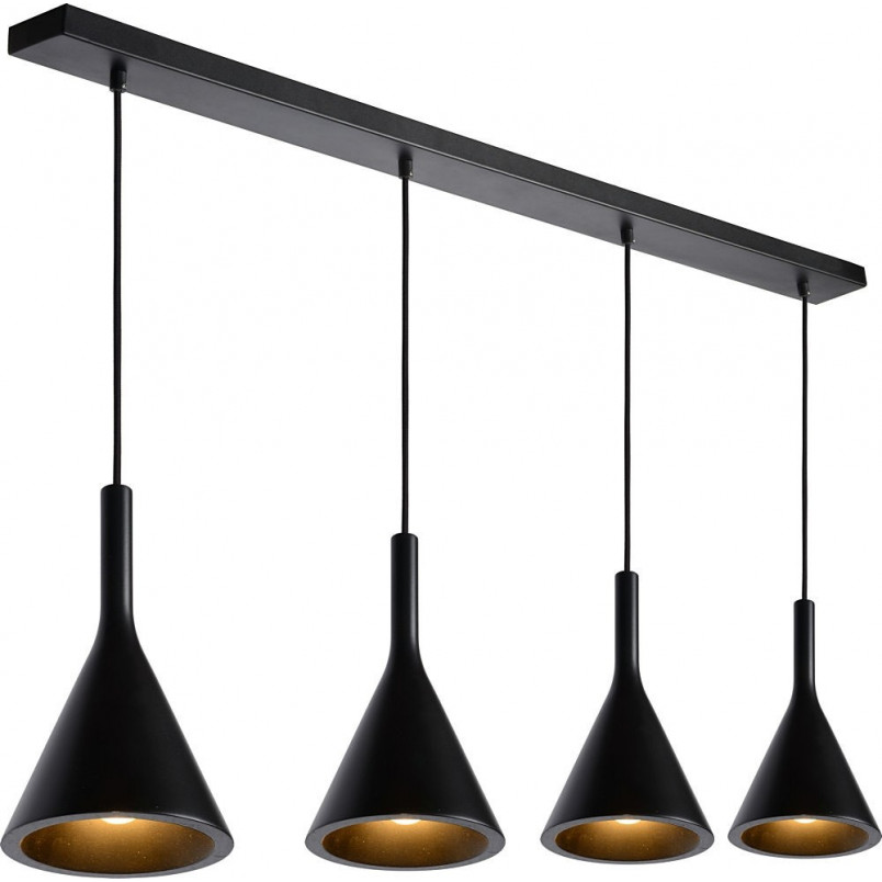 Lampa Wisząca Betonowa Gipsy | Lucide | 120cm | Czarna
