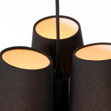 Lampa wisząca z 3 abażurami Gregory 34cm czarna Lucide