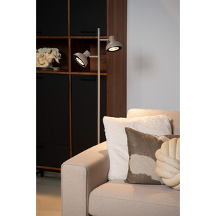 Lampa podłogowa podwójna loft Sensas kremowa Lucide