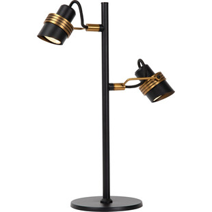 Lampa biurkowa regulowana Tundran czarno-mosiężna Lucide