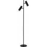 Lampa podłogowa 2 punktowa z regulacją Clubs czarna Lucide