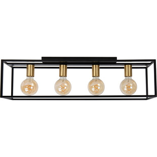 Plafon druciany loft Ruben 80cm czarny / mosiądz Lucide