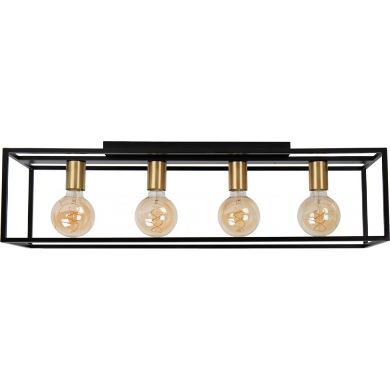 Plafon Loft Ruben | Czarny, Metalowy | Lucide