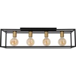 Plafon Loft Ruben | Czarny, Metalowy | Lucide