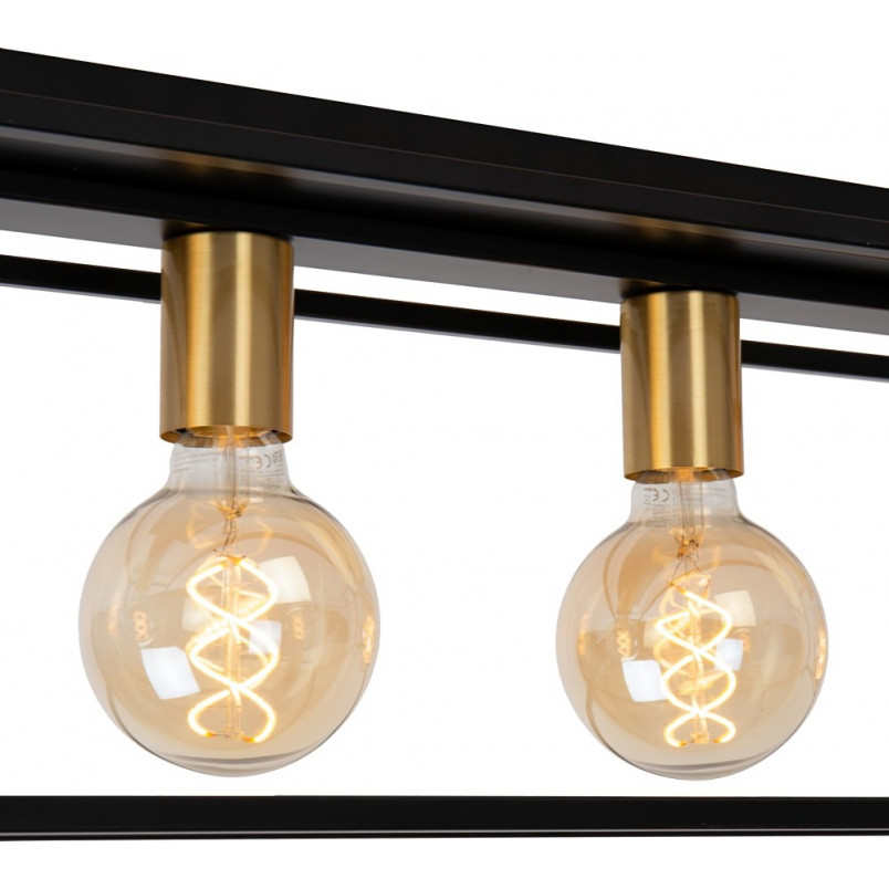 Plafon Loft Ruben | Czarny, Metalowy | Lucide