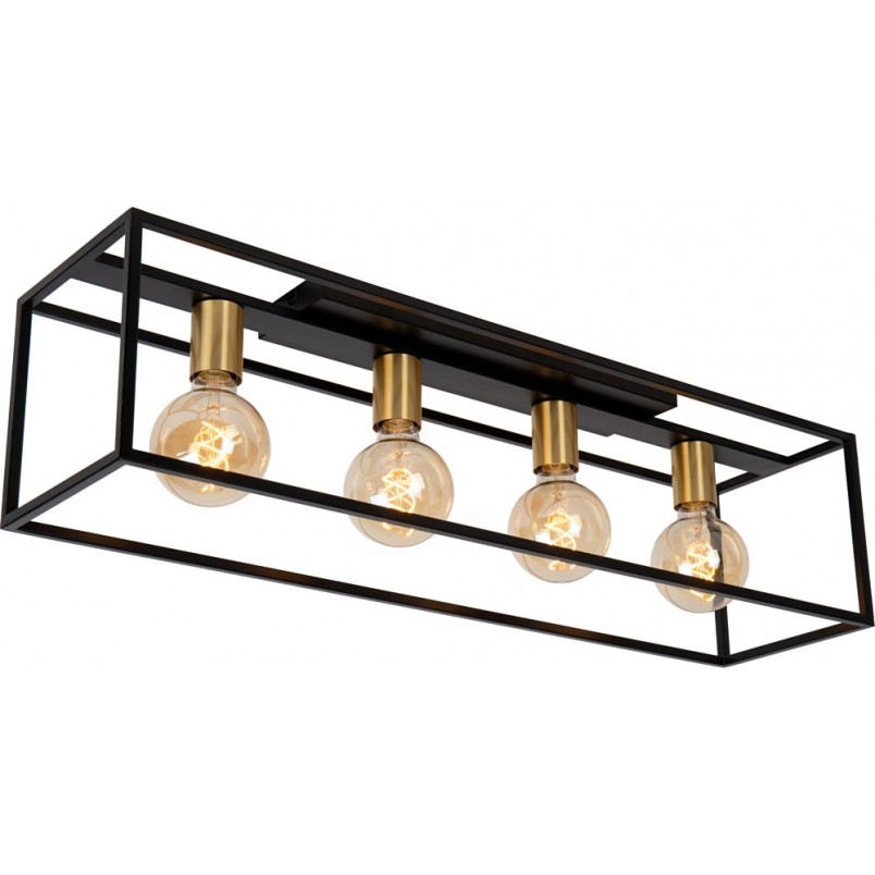 Plafon Loft Ruben | Czarny, Metalowy | Lucide