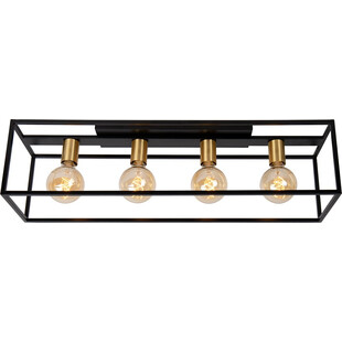 Plafon Loft Ruben | Czarny, Metalowy | Lucide