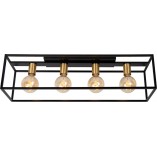Plafon Loft Ruben | Czarny, Metalowy | Lucide