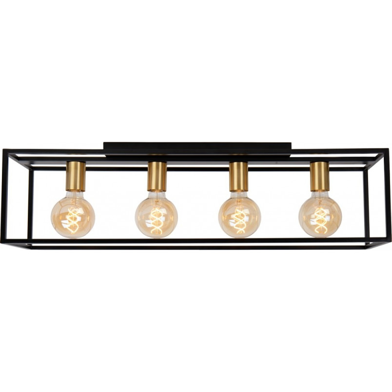 Plafon Loft Ruben | Czarny, Metalowy | Lucide