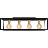 Plafon Loft Ruben | Czarny, Metalowy | Lucide