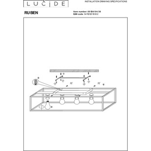 Plafon Loft Ruben | Czarny, Metalowy | Lucide