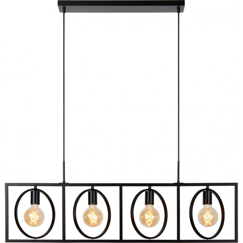 Lampa Wisząca Loft Suus | 4 punkty | Czarna | Lucide