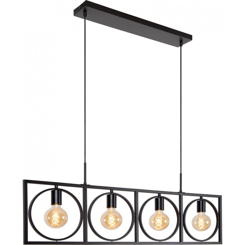 Lampa Wisząca Loft Suus | 4 punkty | Czarna | Lucide