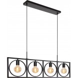 Lampa Wisząca Loft Suus | 4 punkty | Czarna | Lucide