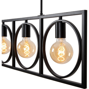 Lampa Wisząca Loft Suus | 4 punkty | Czarna | Lucide