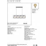 Lampa Wisząca Loft Suus | 4 punkty | Czarna | Lucide