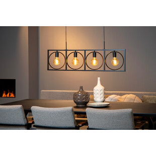 Lampa Wisząca Loft Suus | 4 punkty | Czarna | Lucide