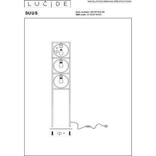 Lampa podłogowa loft Suus czarna | Lucide - Sklep Lamp