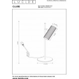 Lampa biurkowa Clubs biała Lucide | Regulowana i minimalistyczna