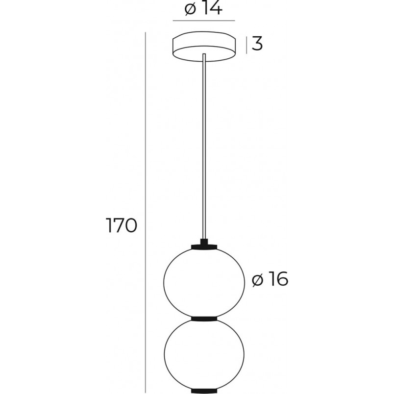 Lampa Wisząca Tama LED - 2 Kule Szklane | MaxLight