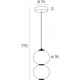 Lampa Wisząca Tama LED - 2 Kule Szklane | MaxLight