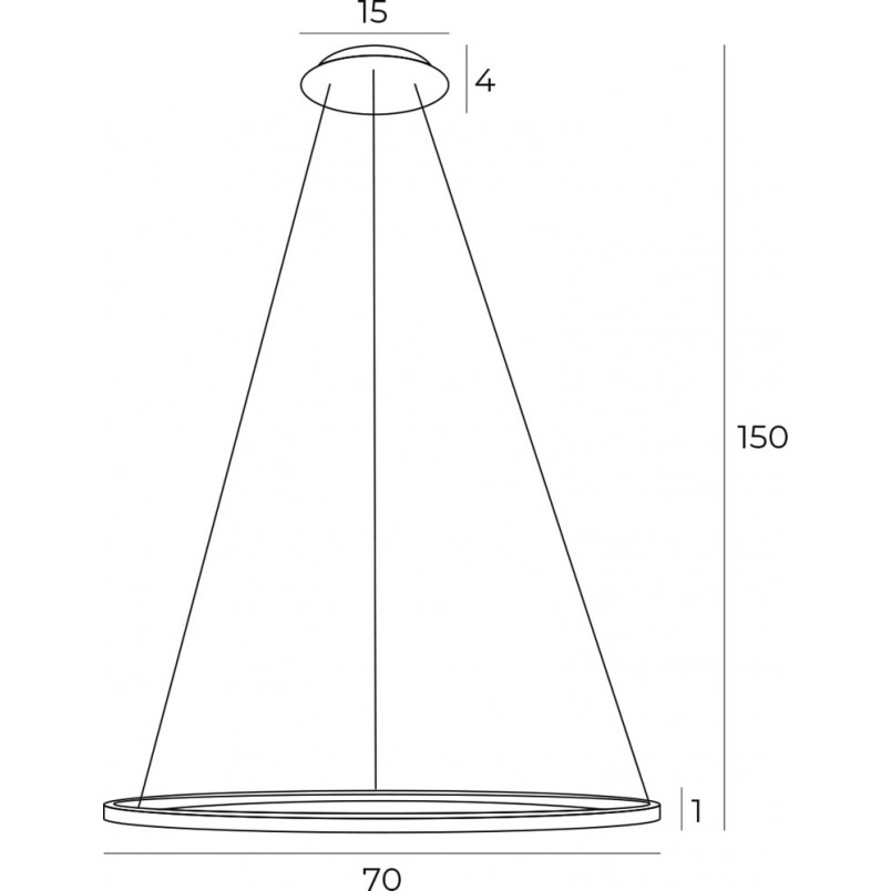 Lampa wisząca okrągła nowoczesna Queen LED 70cm złoto szczotkowane MaxLight