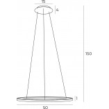 Lampa wisząca okrągła nowoczesna Queen LED 50cm złoto szczotkowane MaxLight