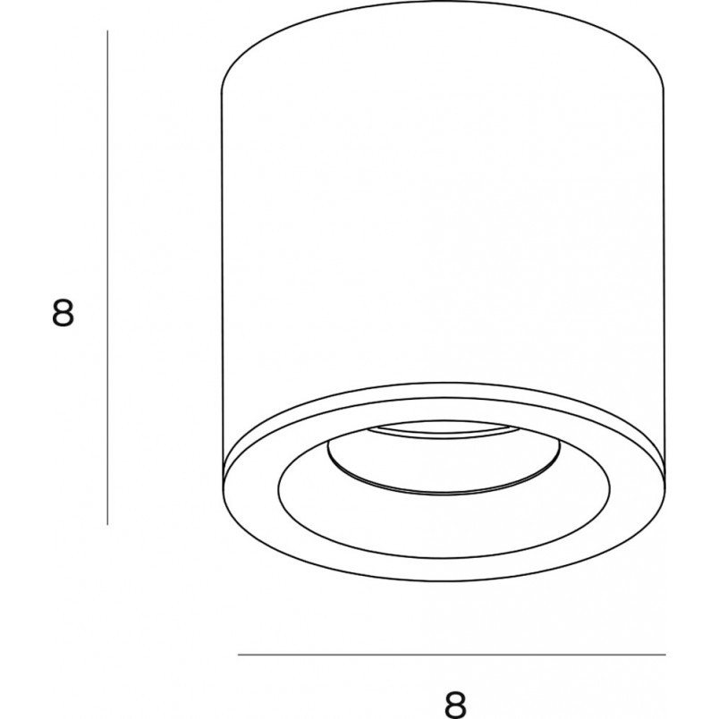 Plafon spot tuba złoty MaxLight | Downlight IP65 do łazienki