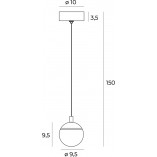 Lampa wisząca nowoczesna Cometshine LED 9,5cm czarno-złota MaxLight