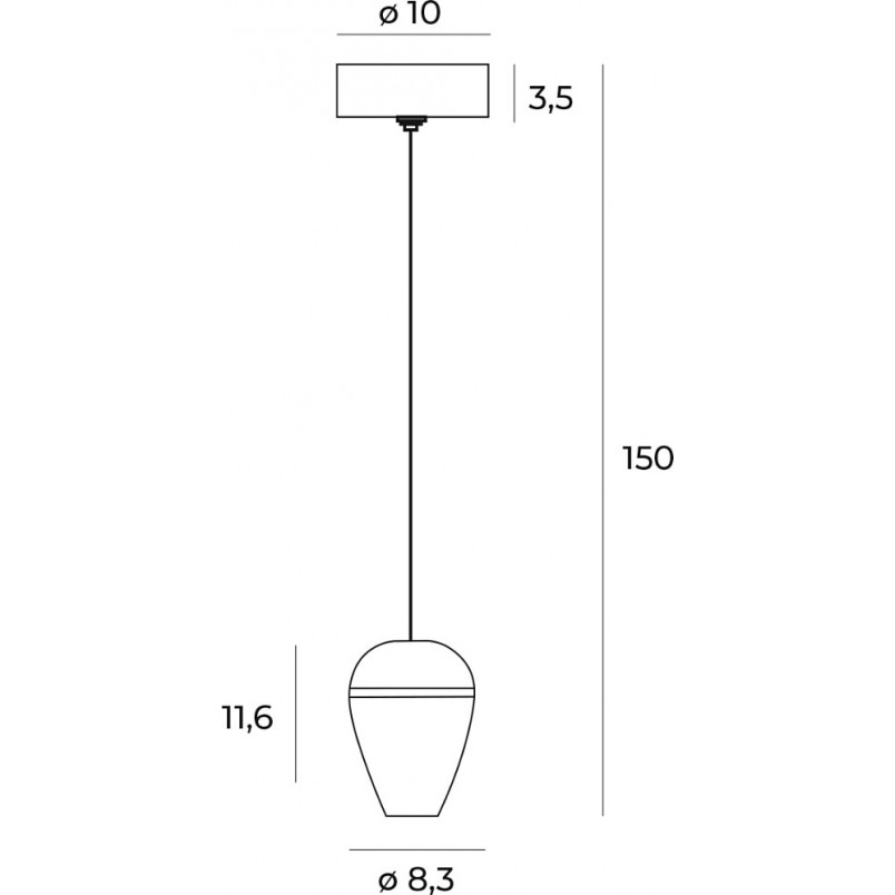Lampa wisząca nowoczesna Cometshine LED 8,3cm czarno-złota MaxLight