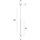 Lampa wisząca minimalistyczna Coffee Long LED 3cm złota MaxLight