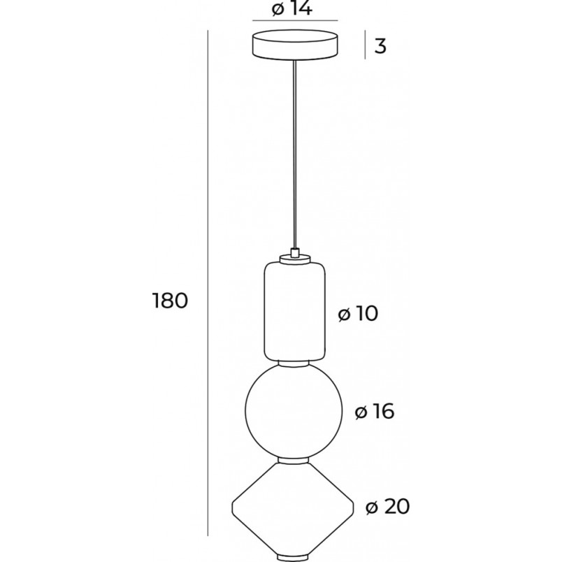 Lampa wisząca szklana japandi Akiko III MaxLight