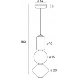 Lampa wisząca szklana japandi Akiko III MaxLight