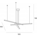 Lampa Wisząca Glamour Złota Trio III LED 100cm | MaxLight