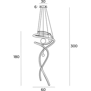 Lampa wisząca glamour Ritz LED 60cm złoto szczotkowane MaxLight